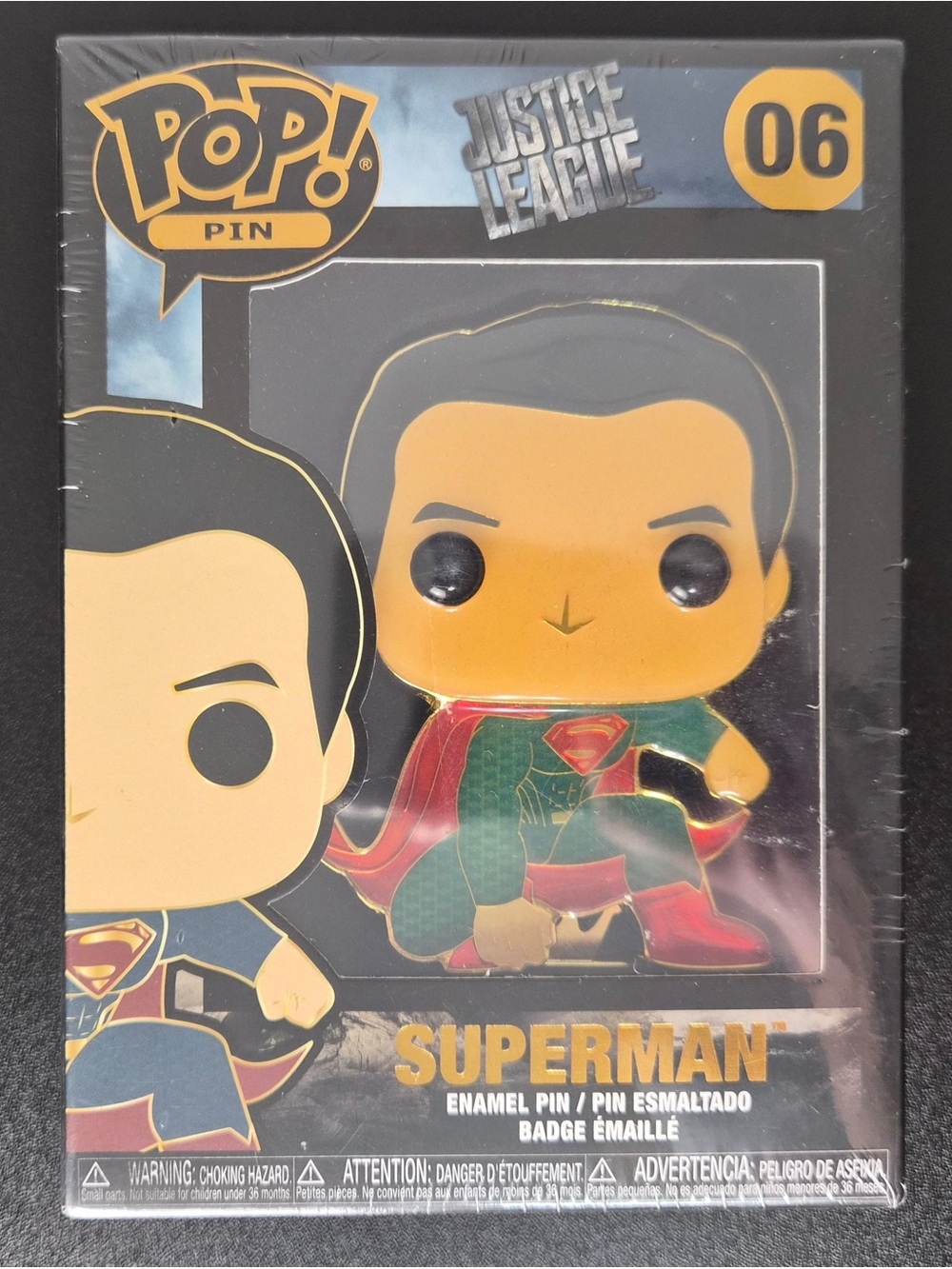 Funko Pop! Justice League Superman 06 Large Enamel Pin Superhero Collectible NEW